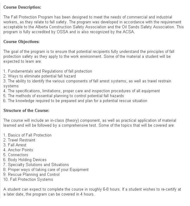 Certified Fall Protection Training