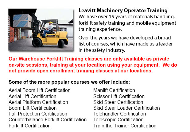 Warehouse Forklift Training Classes Scottsdale
