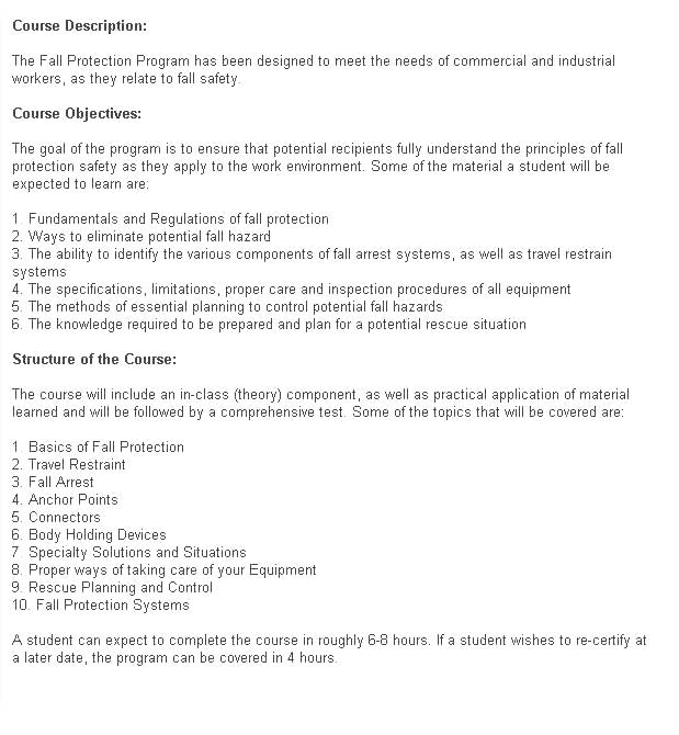 Certified Fall Protection Training in Seattle